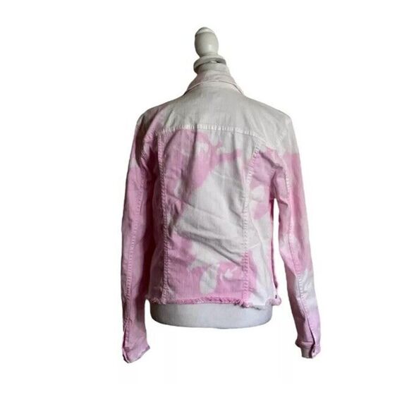 NYDJ Women's Pink Acid Wash Style Denim Jean Trucker Jacket Streetwear US Size M - Picture 5 of 9